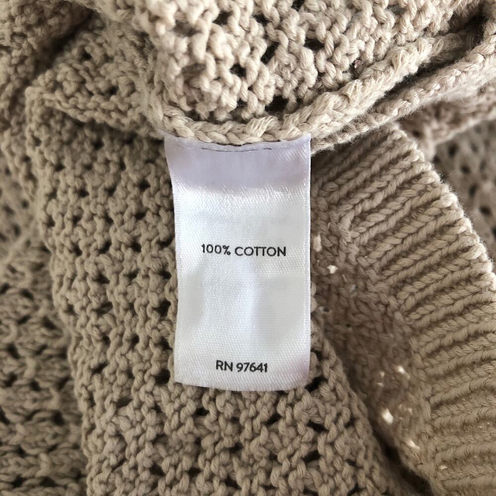 J. Jill Tie Front Sweater Loose Knit Cream Women's XS - Picture 7 of 8